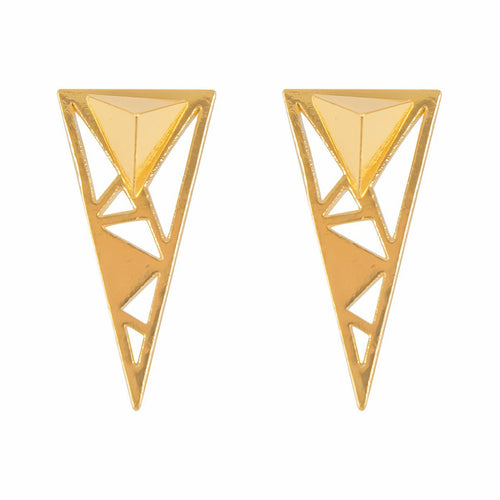 Geometric Triangle Earring with jacket