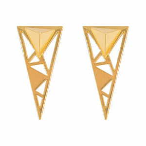 Geometric Triangle Earring with jacket