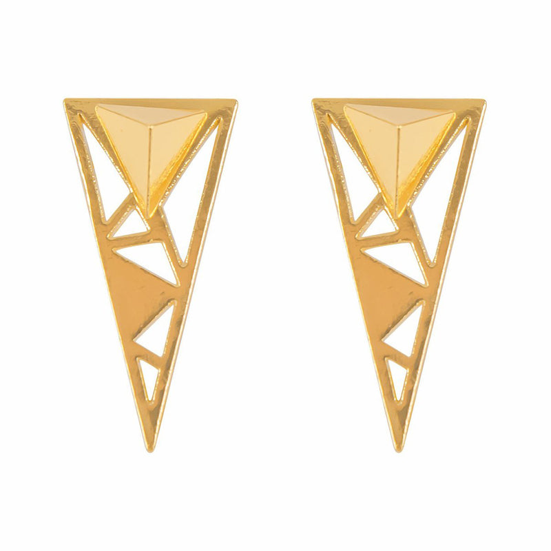 Geometric Triangle Earring with jacket
