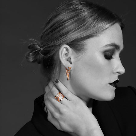 Geometric Triangle Earring with jacket